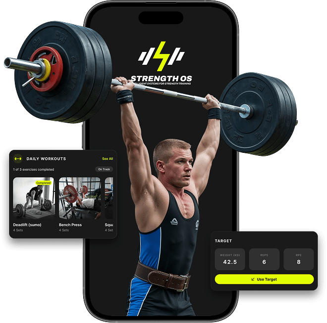 Athlete training with Strength OS App on Mobile
