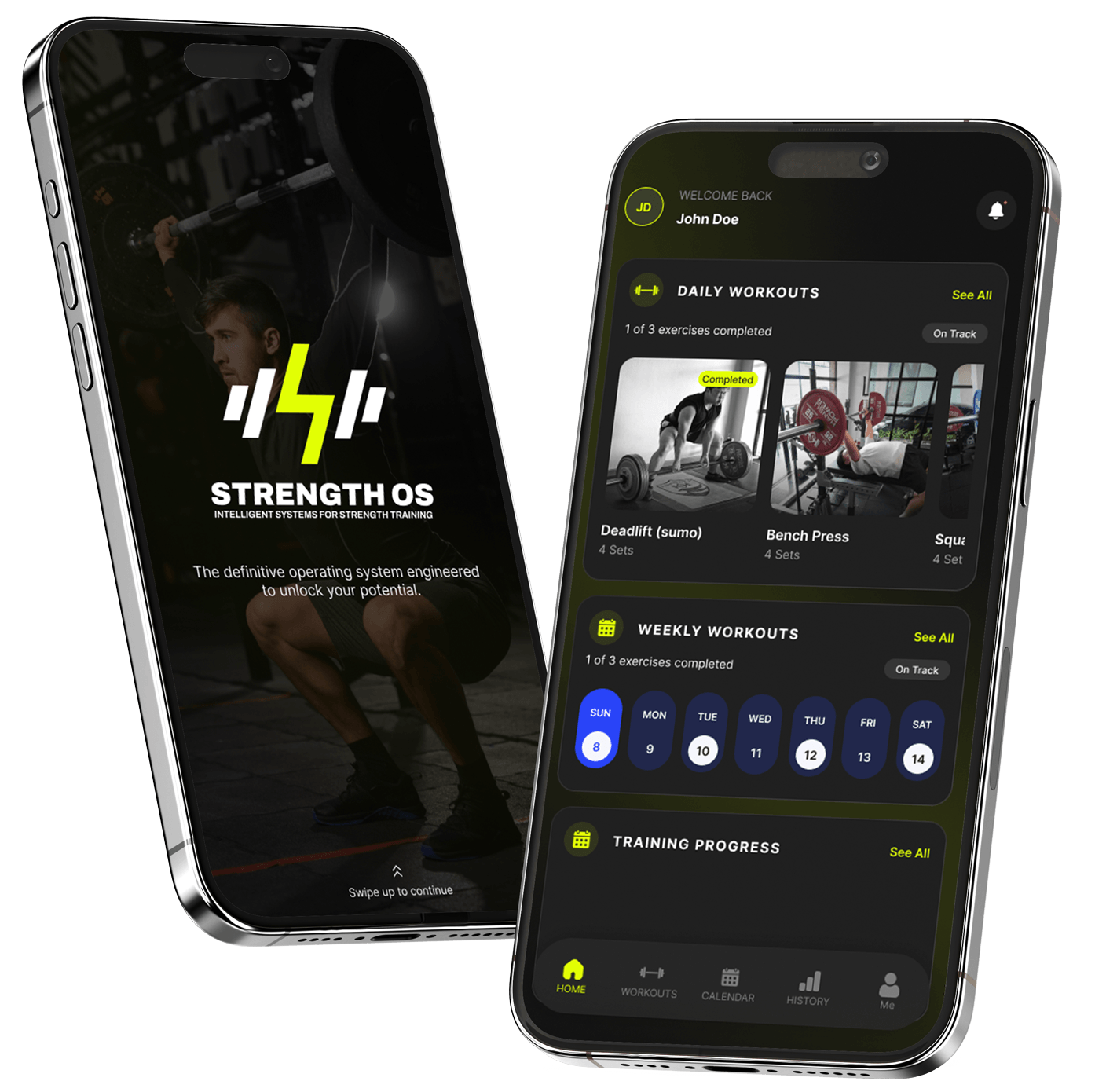 Strength OS System Dashboard Mockup on Desktop and Mobile