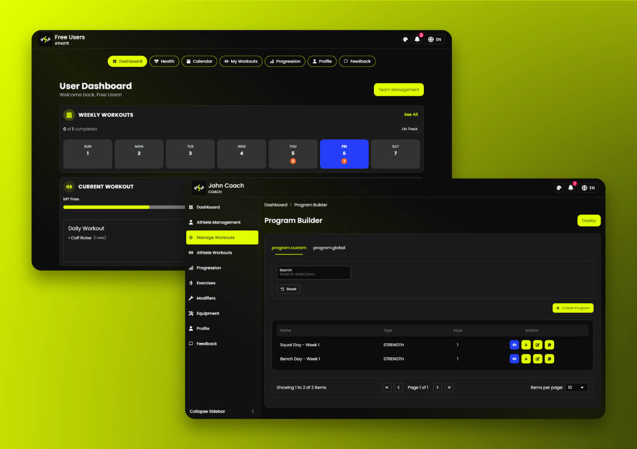 Strength OS Platform Interface Mockup on a Laptop